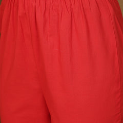 Miramaar Women's Brown Printed Cotton V-Neck Straight Kurta Pant with Dupatta