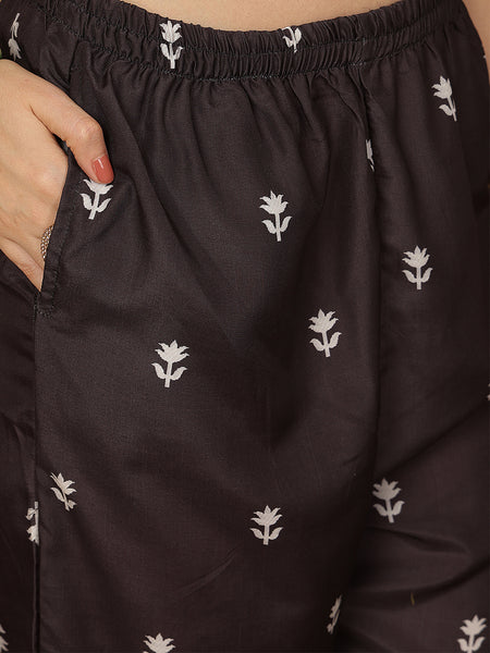 Miramaar Women's Black Muslin Straight Kurta Set with Dupatta & Adda Work