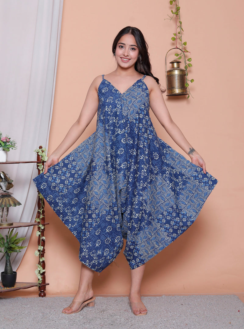 Miramaar Women's Blue Printed Jumpsuit