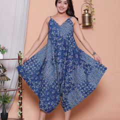 Miramaar Women's Blue Printed Jumpsuit