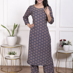 Miramaar Women's Black & Red Straight Printed Adda Work Kurta Set