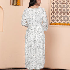 Miramaar Women's Beige Printed Viscose Rayon Kurta Set