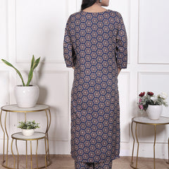 Miramaar Women's Black & Red Straight Printed Adda Work Kurta Set