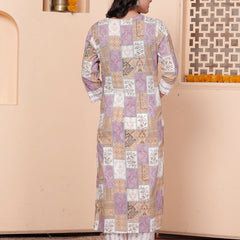 Miramaar Women's Printed Cotton V-Neck Straight Kurta Set with Dupatta