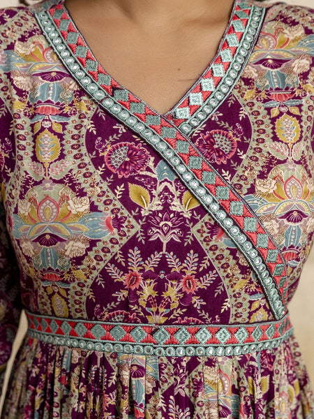 Miramaar Women's Printed Pink Rayon Fit and Flare Dress