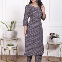 Miramaar Women's Black & Red Straight Printed Adda Work Kurta Set