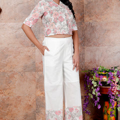 Miramaar Women's White Cotton Printed Coord Set