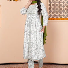 Miramaar Women's Beige Printed Viscose Rayon Kurta Set