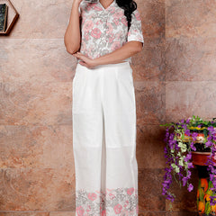 Miramaar Women's White Cotton Printed Coord Set