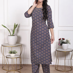 Miramaar Women's Black & Red Straight Printed Adda Work Kurta Set