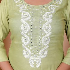 Miramaar Women's Blue Rayon Embroidered Kurtis