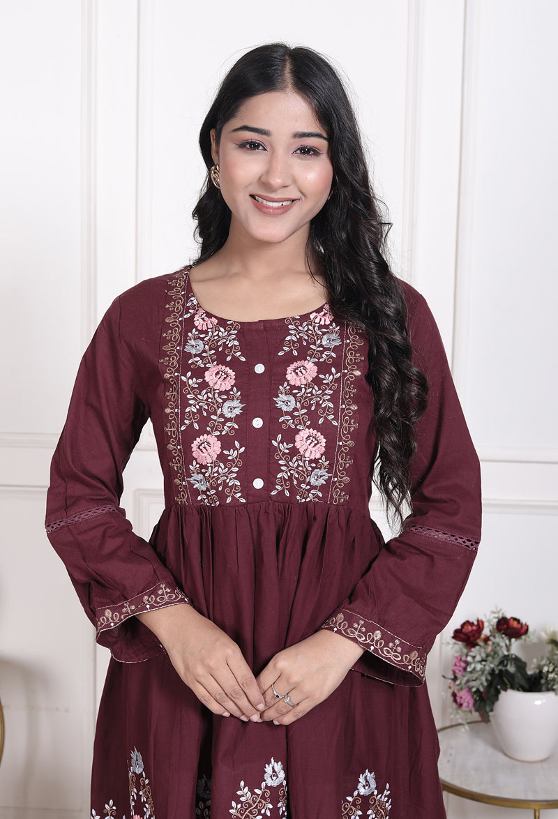 Miramaar Women's Cotton Green Embroidered Tunics