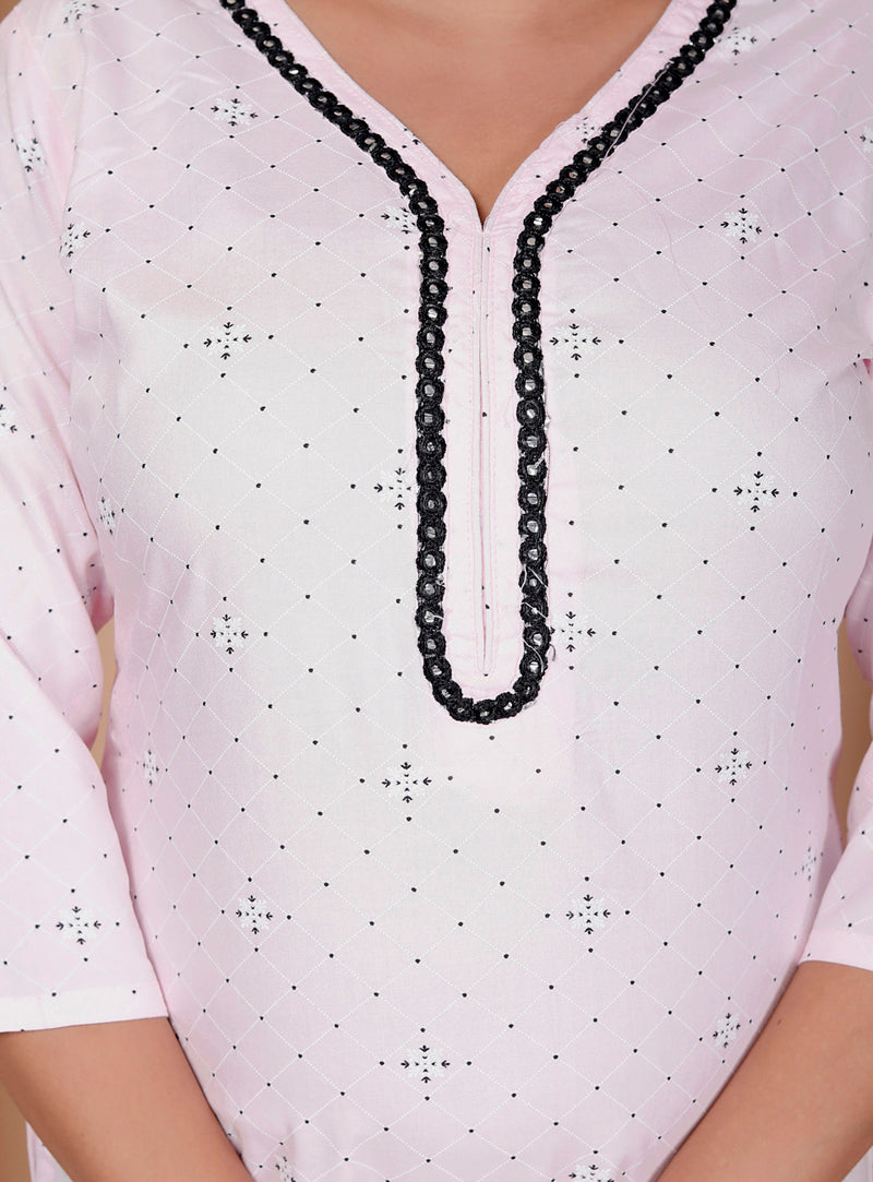 Miramaar Women's Blue Rayon Embroidered Kurtis