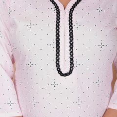 Miramaar Women's Blue Rayon Embroidered Kurtis