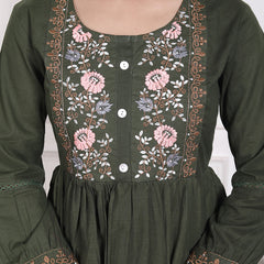 Miramaar Women's Cotton Green Embroidered Tunics