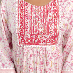 Miramaar Women's Beige Printed Viscose Rayon Kurta Set