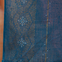 Miramaar Women's Teal Round Neck Embroidered Anarkali Kurti