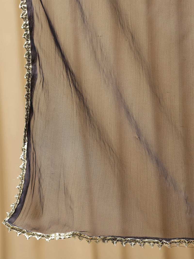 Miramaar Women's Black Foil Printed Rayon Embroidered Anarkali Kurti