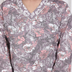 Miramaar Women's Brown Printed Cotton V-Neck Straight Kurta Pant with Dupatta