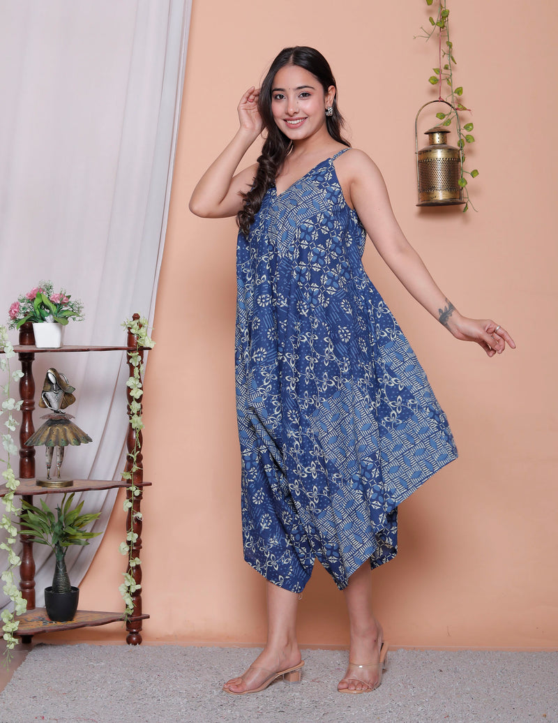 Miramaar Women's Blue Printed Jumpsuit