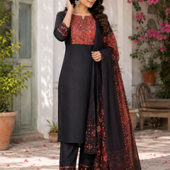 Miramaar Women's Royal Luxe Black Kurta Dupatta Set