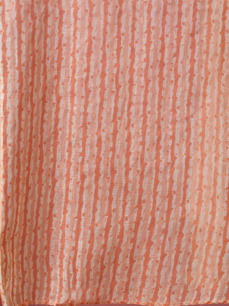 Miramaar Women's Peach Rayon Slub V-Neck Embroidered Kurta Pant with Dupatta