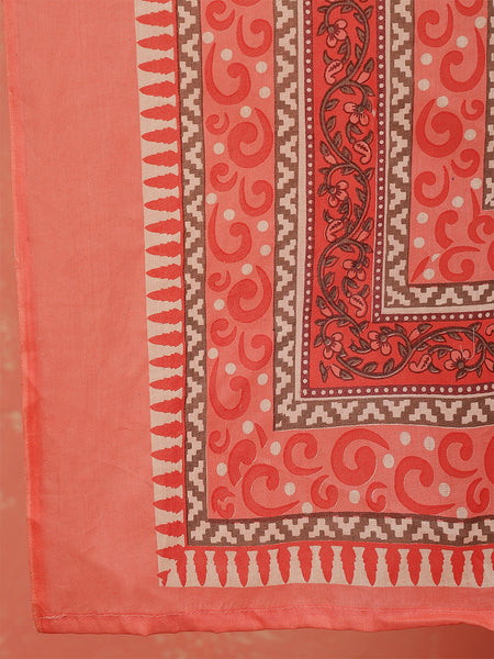 Miramaar Women's Yellow Printed Cotton Straight Adda Work Kurta Dupatta Set