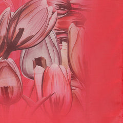 Miramaar Women's Coral Red Muslin Digital Print Kurta Set with Dupatta