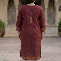 Miramaar Women's Maroon Cotton Straight Kurti