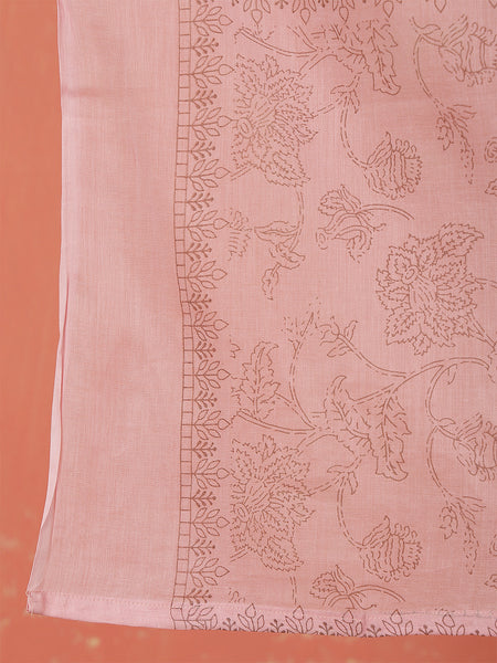 Miramaar Women's Pink Anarkali Embroidered Kurta Dupatta Set