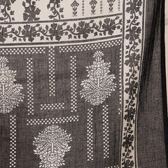 Miramaar Women's Black Printed Cotton Embroidered Straight Kurta Pant with Dupatta