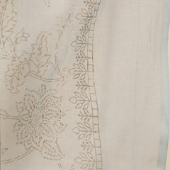 Miramaar Women's Sky Blue Cotton Anarkali Embroidered Kurta pant with Dupatta