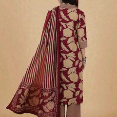 Miramaar Women's Purple Cotton V-Neck Adda Work Straight Kurta Dupatta Set