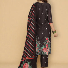 Miramaar Women's Black Muslin Straight Kurta Set with Dupatta & Adda Work