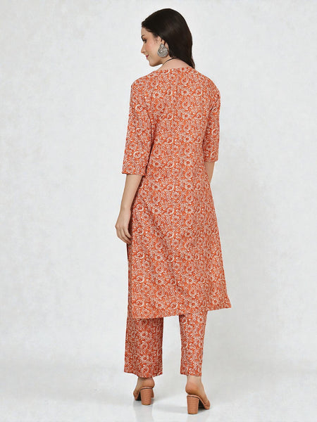 Miramaar Women's Poly Cotton Straight Adda Work Kurta Set