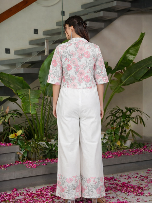 Miramaar  Women's White Cotton Printed Coord Set