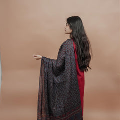 Miramaar Women's Red Straight Patch Work & Sequencing Kurta Dupatta Set