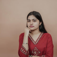 Miramaar Women's Red Straight Patch Work Kurta Set