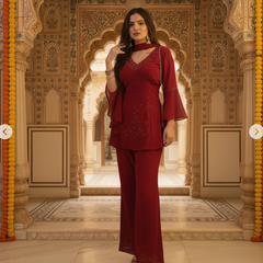 Embroidered Kurta Co-ord Set