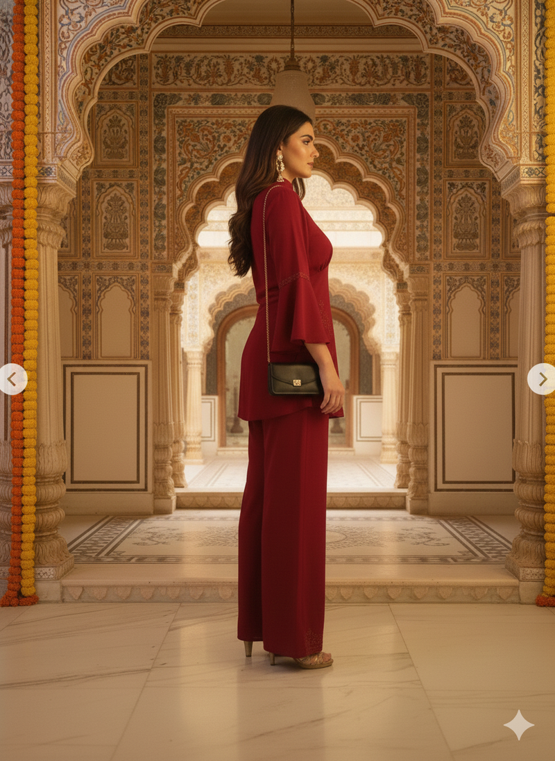 Embroidered Kurta Co-ord Set