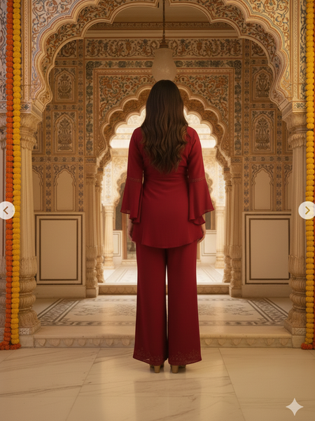 Embroidered Kurta Co-ord Set