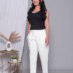 Miramaar Women's White Cotton Straight Pants