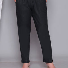 Miramaar Women's Black Cotton Straight Pants