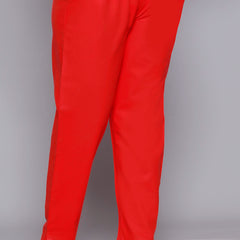 Miramaar Women's Red Cotton Straight Pants