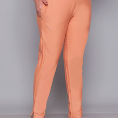 Miramaar Women's Peach Cotton Straight Pants