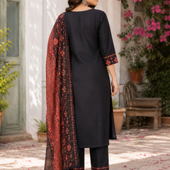 Miramaar Women's Royal Luxe Black Kurta Dupatta Set